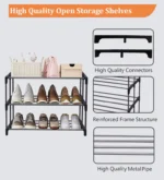 3-Tier Shoe Rack in Black Colour - Image 2