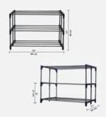 3-Tier Shoe Rack in Black Colour - Image 5